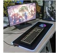 Tapis de Souris LED pour PC MSI Clavier Bureau 7 couleurs Deperlant 30x78cm (NOIR)