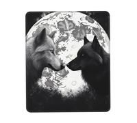 Tapis De Souris, Les Loups Aiment Les Animaux Sauvages sous La Lune Base en Caoutchouc Mouse Pad Durable Tapis De Gaming pour Bureau Ordinateur Joueurs 25X30cm