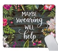 Tapis De Souris Les Mots Peuvent Aider. Jurer Peut Aider. Paroles De Sagesse. Gardez Votre Calme. 25X30Cm Bords Cousus Tapis De Souris Gaming Base en Caoutchouc Tapis pour Maison Gamer