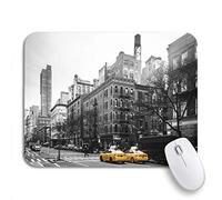 Tapis De Souris Les Taxis Jaunes du Upper West Site De Manhattan Bureau Tapis Souris Base en Caoutchouc Antidérapante Tapis De Souris D'Ordinateur, pour Jeux, Ordinateur Portable, 25 x 30cm