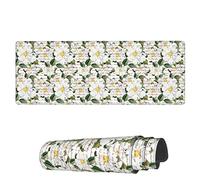Tapis De Souris Lettre De Fleurs Blanches Écrite Lavable Résistant À Usure Tapis De Souris D'Ordinateur, pour Ordinateur, Ordinateur Portable, Jeux, 80x30cm