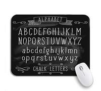 Tapis De Souris Lettres De L'Alphabet ABC Et Texte À La Craie À La Main en Anglais Bureau Tapis Souris Lavable Tapis De Souris Antidérapant, pour Ordinateur, Ordinateur Portable, 25 x 30cm