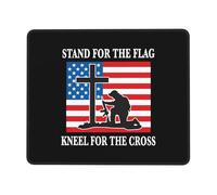 Tapis De Souris Levez-Vous pour Le Drapeau, Agenouillez-Vous pour Les Croisés Mouse Pad Antidérapante sous-Main Résistant Aux Eclaboussures Tapis Souris pour Bureau Travail Gaming L