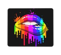 Tapis De Souris Lèvres Arc-en-Ciel LGBT Gay Pride Gamer Mouse Pad Portable Mouse Pad Lavable Accessoires De Jeu Mac Et Pc pour Gaming Pc Ordinateur 25X30Cm