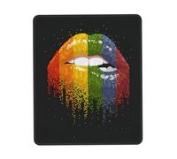 Tapis De Souris, Lèvres Arc-en-Ciel Pride Gay Lesbienne LGBT Tapis Souris Antidérapante Gaming Mousepad Doux Tapis De Souris Gaming pour Souris Pc 25X30Cm