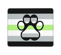 Tapis De Souris LGBTQ Agender Furry Paw Pride Flag sous-Main Anti-Dérapant Mouse Pad Comfortable Tapis De Bureau pour Claviers Voyage Table 25X30CM