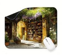 Tapis de Souris Librairie Fleur Tapis de Souris Gamer, Mouse Pad Petit 250 x 210 x 3 mm, Bureau avec Bords Cousus, Surface Spéciale Texturée Résistant à Usure, Base en Caoutchouc Antidérapante t0s-13