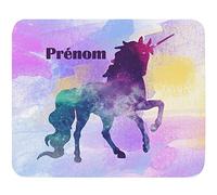 Tapis de Souris Licorne Arc en Ciel Personnalisable prénom Haute qualité de Glisse Confortable Doux idée Cadeau Anniversaire Noël fête Travail Maison Unicorn Rainbow Mouse Pad 235 x 195 x 5mm