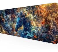 Tapis de Souris Licorne, Bleu Tapis Souris XXL 100 x 40 cm Mouse Pad Gaming Accessoire, Lavable, Caoutchouc Antidérapante, Haute Précision et Vitesse, Surface Antidérapante, pour Gamer PjY11456 4-M