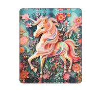 Tapis De Souris, Licorne Roses Découpée dans du Papier Souris De Bureau Durable Gaming Mousepad Base en Caoutchouc Tapis De Souris Gamer pour Pc Joueurs Professionnels 25X30Cm