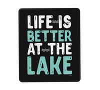 Tapis De Souris Life is Better at The Lake Fishing Fishers Mousepad Parfait sous-Main Doux Mouse Pad pour Claviers Travail Table 25X30CM