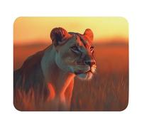 Tapis De Souris Lionne Au Coucher du Soleil Tapis De Bureau avec Base en Caoutchouc Accessoires De Jeu Mac Et Pc Souris Tapis pour Travail Bureau Souris 25X30Cm