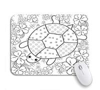 Tapis De Souris Livre De Coloriage pour Adultes Turtle Heaven Happy in Leaves Tapis De Souris Carré Résistant À Usure Tapis Souris, pour Ordinateur, Ordinateur Portable, 25 x 30cm
