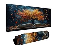 Tapis de Souris Livre Tapis de Souris XXL 1400 x 600 x 3mm Mouse Pad avec Antidérapant Base en Caoutchouc pour Ordinateur Portable Clavier Gamer PC Decoration Automne Bureau Ciel étoilé DBYH-8279