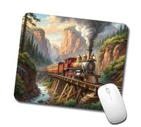 Tapis De Souris, Locomotive À Vapeur Gorge Old West Western Antidérapante Mouse Pad Durable Tapis De Bureau pour Bureau Ordinateur Pc 25X30cm