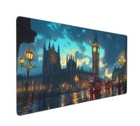 Tapis de Souris Londres 1200x600 mm XXL Tapis Souris Gaming Grand, Mouse Pad Royaume Uni sous Main Bureau Imperméable et Antidérapant pour PC, Ordinateur Portable, Gamer, Maison, Bureau -MP1086