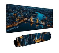 Tapis de Souris Londres Tapis de Souris Gamer Vue Nocturne Mouse Pad Bords Cousus Précision et Vitesse Améliorées pour Decoration Maison Bureau Pc Portable Clavier sans Fil 300x600x3 mm DBYH-6363