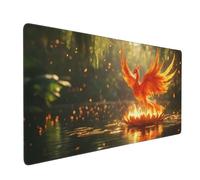 Tapis de Souris Lotus Tapis de Souris XXL 900x400 mm Phénix Mouse Pad avec Surface Imperméable et Base Antidérapante, Convient pour Bureau, l'ordinateur, Améliore la Précision et la Vitesse 2S-977