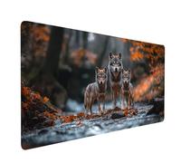 Tapis de Souris Loup Imperméable Tapis Souris XXL 700 x 300 x 3 MM Rivière Mouse Pad Gaming Bords Surpiqués Améliorer la Précision et la Vitesse pour Maison Bureau Décoration Table Cadeau model-7593