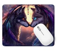Tapis De Souris Loup Mouse Pad Petit 60 x 40 cm, Attrape-rêves Tapis Souris Gamer, Base en Caoutchouc Imperméable et Antidérapante, Offrez-Vous Une Glisse Ultra-Douce et Un Suivi Optimal p1j-111