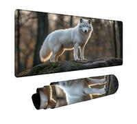 Tapis de Souris Loup Tapis de Souris Gamer Animal Mouse Pad Bords cousus Précision et Vitesse Améliorées pour Decoration Maison Bureau Pc Portable Pc Gamer Clavier Sans fil 600 x 1400 x 3 mm DBYH-6674