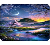 Tapis de Souris Lune, sous Main Bureau Gaming Merchandise Tapis Souris, Mouse Pad Texturé en Caoutchouc, Portable, Accessoire Bureau pour Travail Voyage 15x20 cm Arbre de Fleurs de Cerisier qw-505