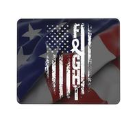 Tapis De Souris Lung Awareness America Flag White Ribbon Mouse Pad Comfortable sous-Main Doux Tapis De Bureau pour Claviers Travail Voyage 25X30CM