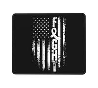 Tapis De Souris Lung Awareness America Flag White Ribbon Mousepad Anti-Dérapant Tapis De Bureau Doux Mouse Pad pour Table Voyage Travail 25X30CM