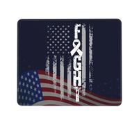 Tapis De Souris Lung Awareness America Flag White Ribbon Tapis De Bureau Anti-Dérapant Mousepad Comfortable sous-Main pour Voyage Claviers Table 25X30CM