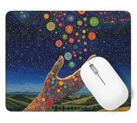 Tapis de Souris Main de Dieu, 22 x 18 cm Tapis de Souris Gamer Mousepad, ase en Caoutchouc Imperméable et Antidérapante, Carré Couleur Mouse Pad avec Bords Surpiqués, Noël Décoration Cadeaux p1j-8