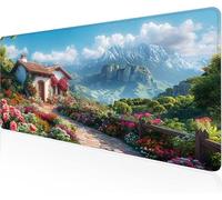 Tapis De Souris Maisons,Sous Main Bureau Sentiers Tapis De Souris XXL Gaming 700x400x3mm Protege Bureau Avec Base AntidéRapante,Durable Et ImperméAble Tissu Texturé Microtissu AméLiore PréCision Y1-39