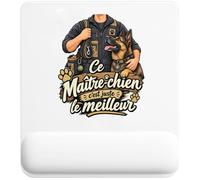Tapis de Souris Maitre Chien C'est Juste Le Meilleur Métier | Tapis Ergonomique 22 × 18 cm Repose-Poignet en Mousse | Bureau Télétravail Études | Cadeau Homme Femme Anniversaire Noël