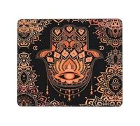 Tapis De Souris Mandala De Méditation Hamsa Main De Fatima avec Bord Cousu Personnalisé Bureau Tapis Souris, pour Ordinateur Portable, Jeux, Ordinateur, Maison, 25x30cm