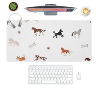 Tapis de souris mat - Grand cheval mignon - Antidérapant - Pour bureau et maison - Protection de bureau pour ordinateur - Clavier - Accessoires de jeu (80 x 30 cm)
