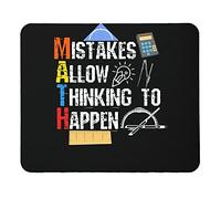 Tapis de souris Math Mistakes Allow Thinking to Happen - Accessoires de bureau motivants - 23,9 x 20,1 cm - Couleur : les erreurs permettent de penser à arriver