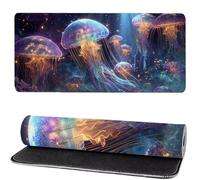 Tapis de Souris MéDuse, Tapis de Souris XXL Animal 1200x600x3mm, Large Mouse Pad Gaming, Coudre Les Bords, Antidérapant Rubber Base Mouse Pad, for Office and Gaming, comme Cadeaux pour Hommes MM-664