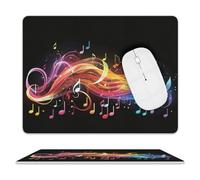 Tapis De Souris Mélodie De Notes De Musique Rainbow Moderne Accessoire Bureau Portable Tapis De Souris Gaming pour Bureau Travail Gamer 25X30Cm