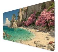 Tapis de Souris Mer Tapis de Souris XXL Plage Mouse Pad Gaming Haute Précision et Vitesse avec Bords Cousus et Base en Caoutchouc Antidérapante, pour PC, Ordinateur Portable 1200 x 600mm 4-5885g