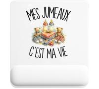 Tapis de Souris Mes Jumeaux C'est Ma Vie | Tapis Ergonomique avec Repose-Poignet Intégré | Idée Cadeau Homme Femme Bureau Anniversaire Noël | Imprimé en Bretagne