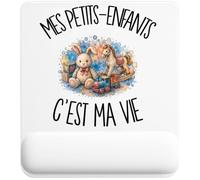 Tapis de Souris Mes Petits-Enfants C'est ma Vie | Tapis Ergonomique 22 × 18 cm Repose-Poignet en Mousse | Bureau Télétravail Études | Cadeau Grand-père Grand-mère Homme Femme Anniversaire Noël