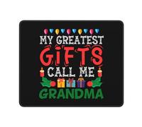 Tapis De Souris Mes Plus Beaux Cadeaux Appelez-Moi Grand-Mère Joyeux Noël Mousepad De Bureau Durable sous-Main pour Clavier Et Souris Portable Accessoires De Jeu Mac Et Pc pour Pc Gaming 25X30Cm