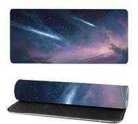 Tapis de Souris MéTéOre, Tapis de Souris XXL Ciel éToilé 800x400x3mm, Large Mouse Pad Gaming, Coudre Les Bords, Antidérapant Rubber Base Mouse Pad, for Office and Gaming, Cadeaux pour Hommes MM-366