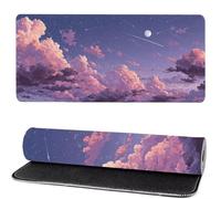 Tapis de Souris MéTéOre, Tapis de Souris XXL Nuages 700x300x3mm, Large Mouse Pad Gaming, Coudre Les Bords, Antidérapant Rubber Base Mouse Pad, for Office and Gaming, comme Cadeaux pour Hommes MM-368