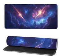 Tapis de Souris MéTéOre, Tapis de Souris XXL Vortex 500x250x3mm, Large Mouse Pad Gaming, Coudre Les Bords, Antidérapant Rubber Base Mouse Pad, for Office and Gaming, comme Cadeaux pour Hommes MM-367