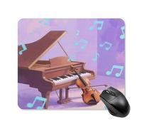 Tapis de souris mignon avec base en caoutchouc antidérapant et notes de musique pour bureau et jeux, accessoires informatiques décoratifs pour bureau à domicile