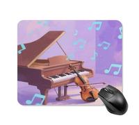 Tapis de souris mignon avec base en caoutchouc antidérapant et notes de musique pour bureau et jeux, accessoires informatiques décoratifs pour bureau à domicile