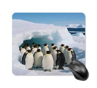 Tapis de souris mignon avec base en caoutchouc antidérapant - Motif pingouins rassemblés - Pour bureau et jeux - Accessoires informatiques décoratifs pour bureau à domicile