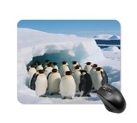 Tapis de souris mignon avec base en caoutchouc antidérapant - Motif pingouins rassemblés - Pour bureau et jeux - Accessoires informatiques décoratifs pour bureau à domicile