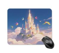 Tapis de souris mignon avec base en caoutchouc antidérapant - Nuage - Château dans le ciel - Tapis de souris carré amusant pour bureau et jeux - Accessoires informatiques décoratifs pour bureau à