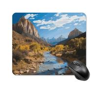 Tapis de souris mignon avec base en caoutchouc antidérapant Zion National Park Funny Square Mouse Pad pour bureau et jeux, accessoires informatiques décoratifs pour bureau à domicile